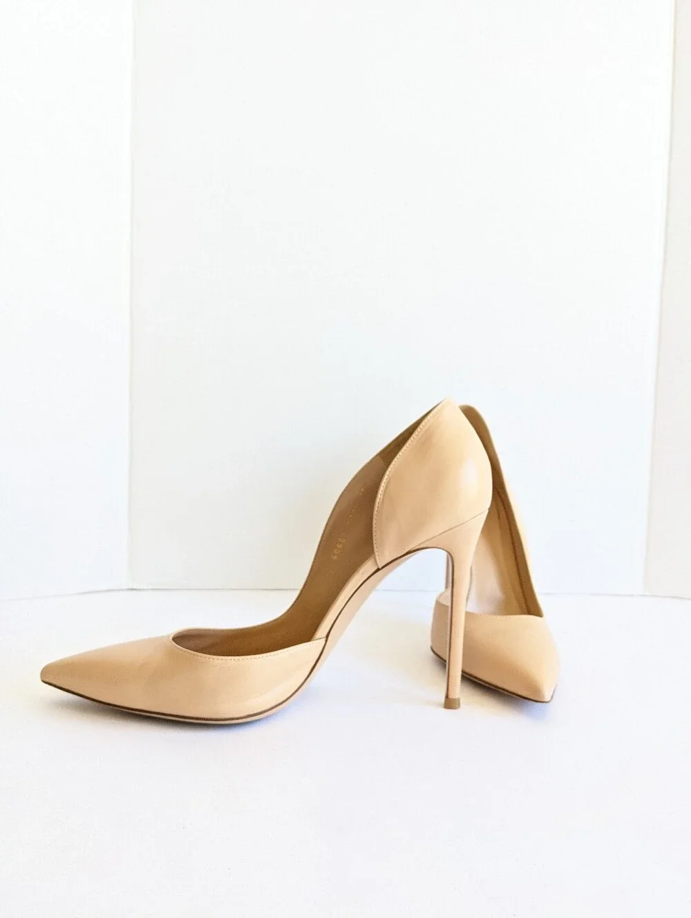 GIANVITO ROSSI NUDE  STILETTO POINTED TOE PUMPS HEELS 40.5